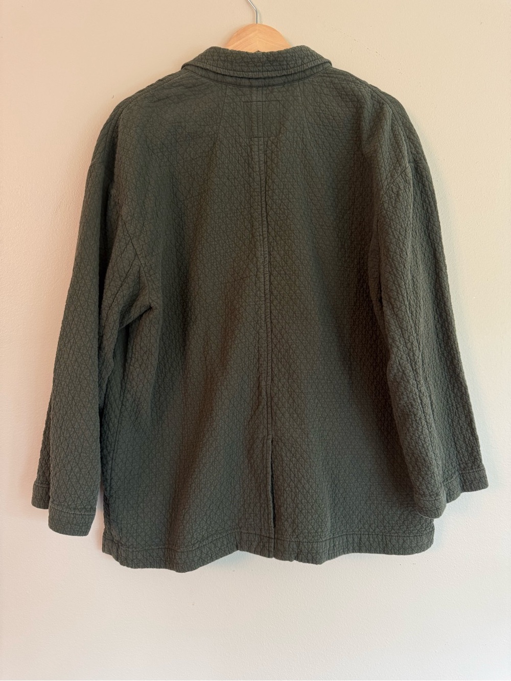 Madewell Diamond Jacquard Blazer Relaxed Green Quilted Jacket XL - Picture 6 of 9